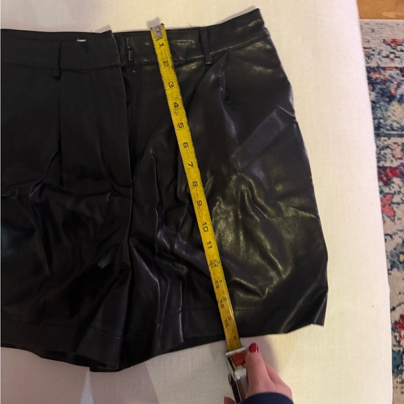 Moodie Black High Waist Leather Shorts - Picture 4 of 5